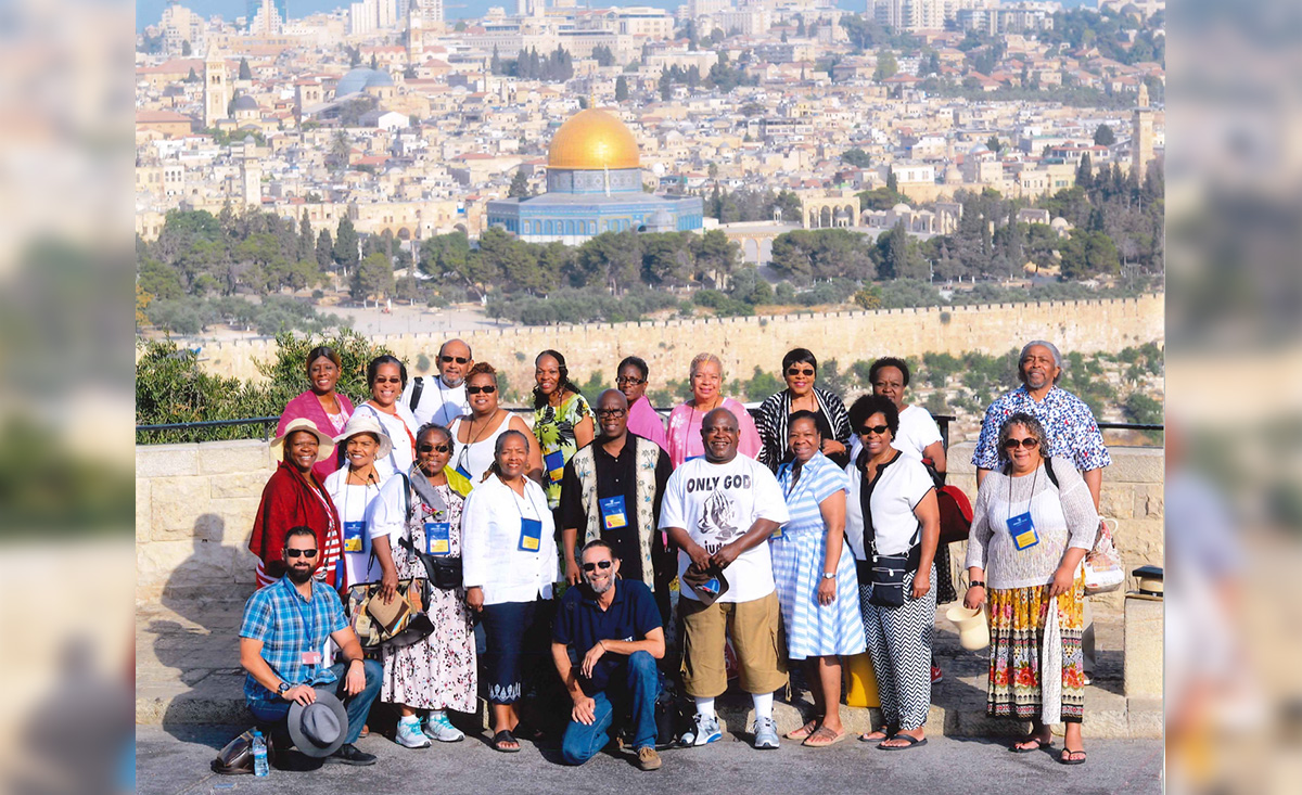 Rev Bryant at the Mount of Olives with Allen Metropolitan CME Church Leadership